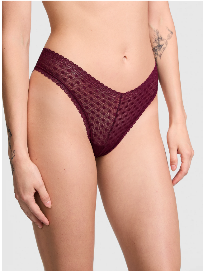 Panti Victoria Secret brasilera con frente en V Wink rojo vino XS